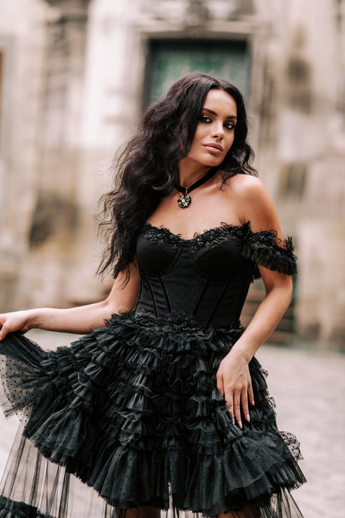 Black wedding dress Tulle wedding dress