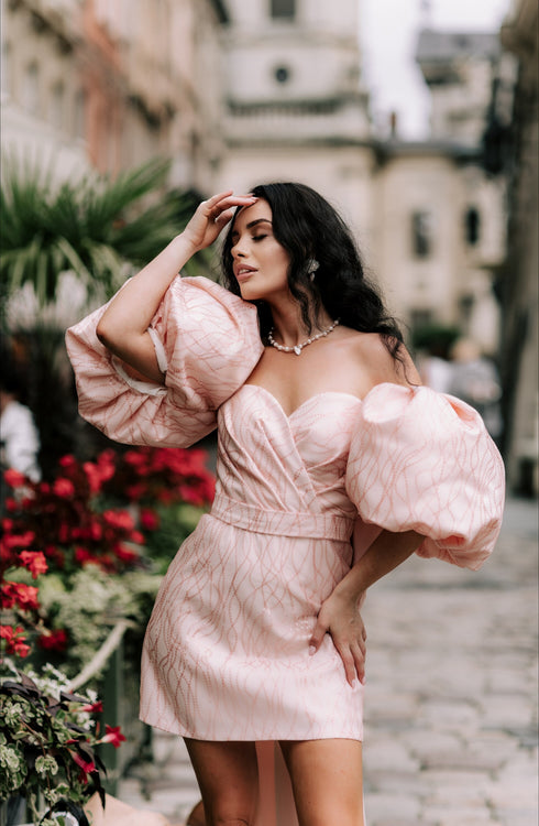 Pink bridal gown
