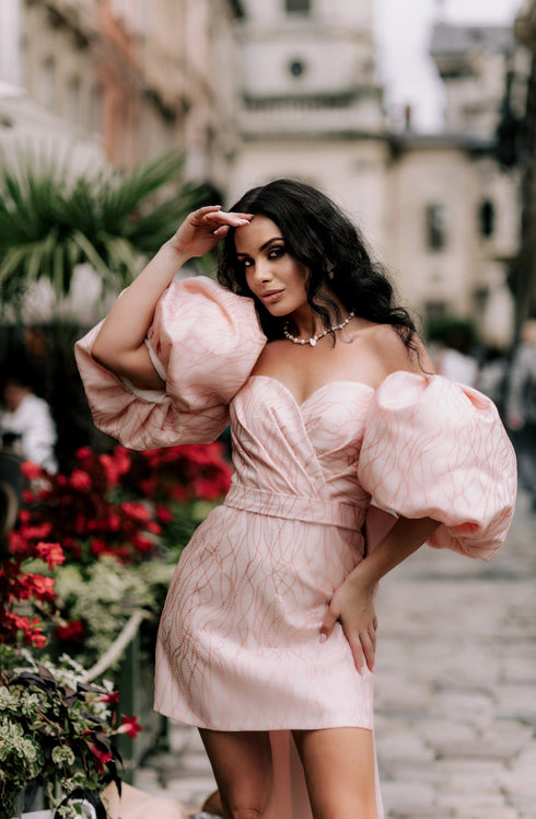 Pink bridal gown