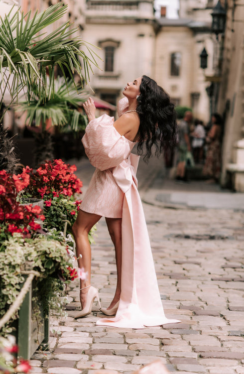 Pink bridal gown