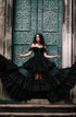 Black wedding dress Tulle wedding dress