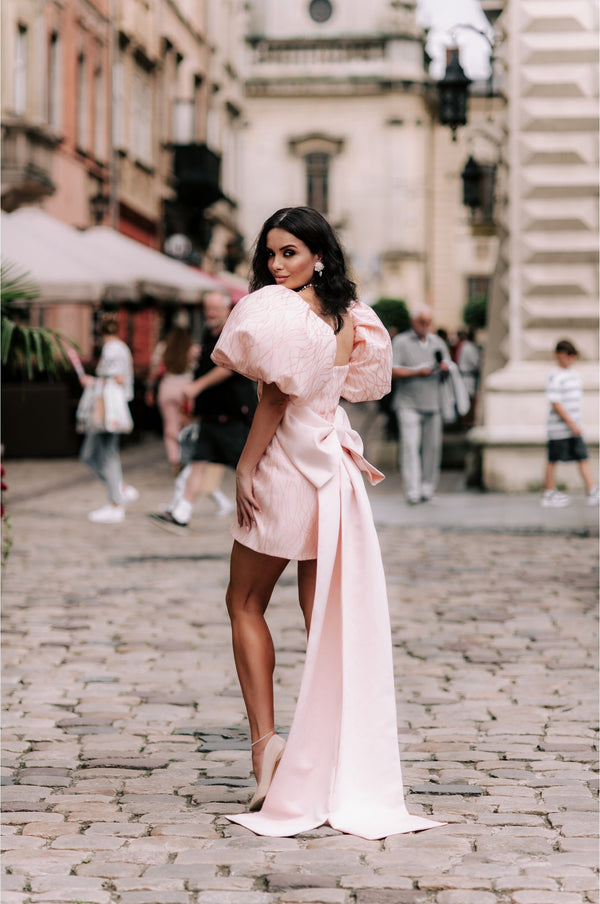 Pink bridal gown